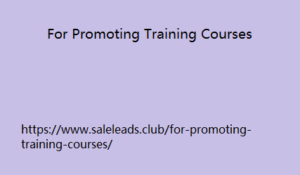 For Promoting Training Courses